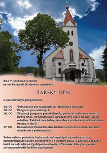 Dňa 7. septembra 2014 sa vo Farnosti Klokočov uskutoční Farský deň