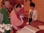Ing. Silvia Letková s manželom, zápis do Pamätnej knihy